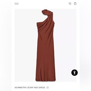 Zara One-Shoulder Rust Dress
